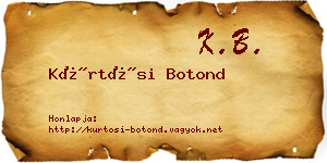 Kürtösi Botond névjegykártya
